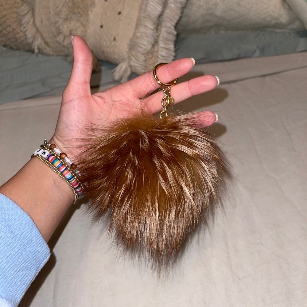 Michael Kors pompom keychain